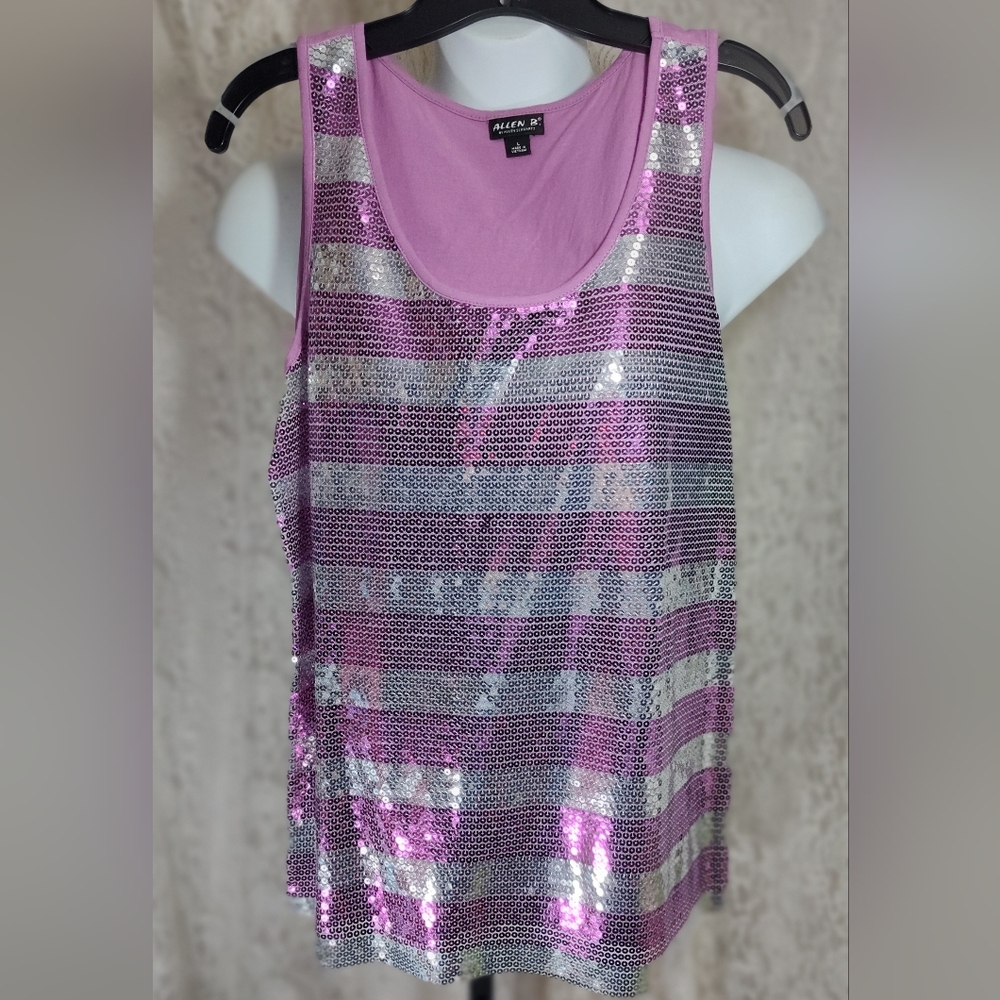 Allen B. By Allen Schwartz Striped Sequin Tank Top